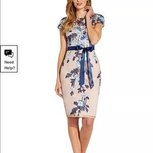 Adrianna Papell embroidered sheath dress.
